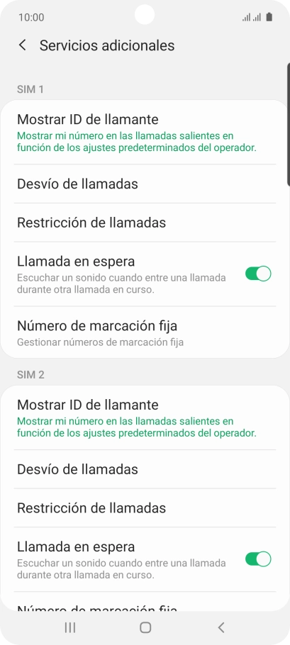 Pulsa Desvío de llamadas bajo la tarjeta SIM deseada.