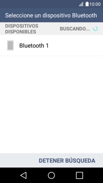Pulsa el dispositivo Bluetooth deseado y espera un momento mientras se transfiere el archivo.