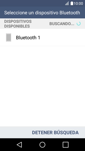 Pulsa el dispositivo Bluetooth deseado y espera un momento mientras se transfiere el archivo.