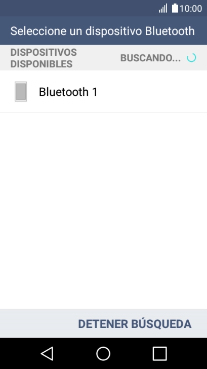 Pulsa el dispositivo Bluetooth deseado y espera un momento mientras se transfiere el archivo.