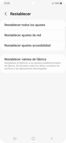 Pulsa Restablecer ajustes de red.