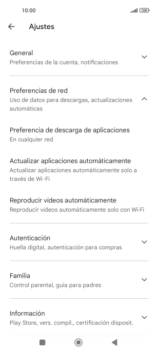 Pulsa Actualizar aplicaciones automáticamente.