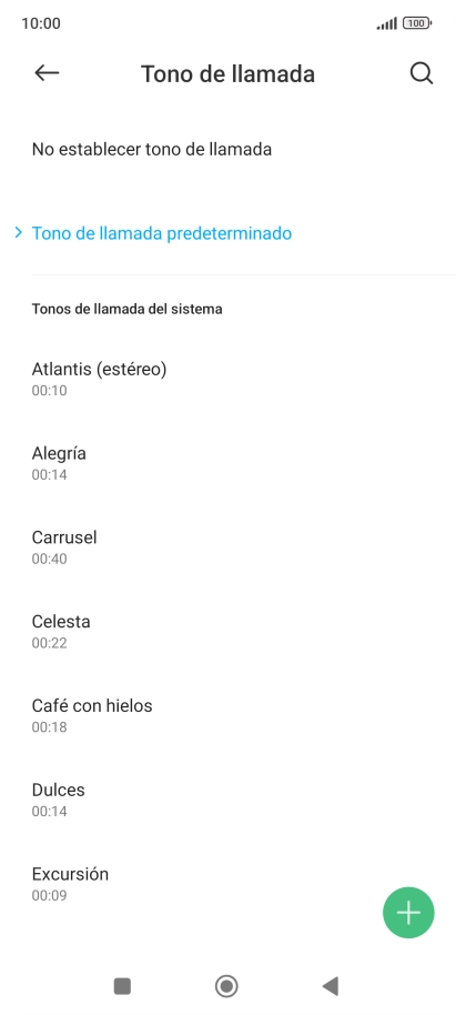 Pulsa los timbres de llamada deseados para escucharlos.
