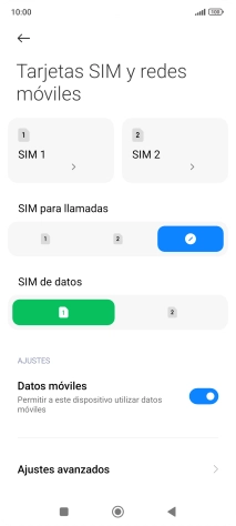 Pulsa la tarjeta SIM deseada.