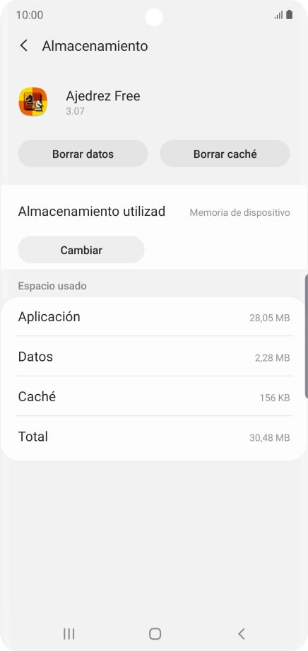 Pulsa Borrar caché.