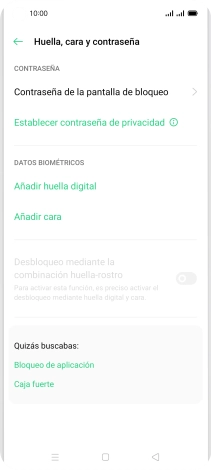 Pulsa Contraseña de la pantalla de bloqueo e introduce el código de seguridad extra que has creado anteriormente.