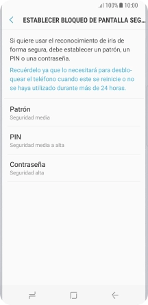 Pulsa la opción deseada y sigue las indicaciones de la pantalla para crear un código de seguridad del teléfono adicional.