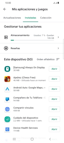 Pulsa la app deseada.