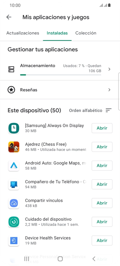 Pulsa la app deseada.