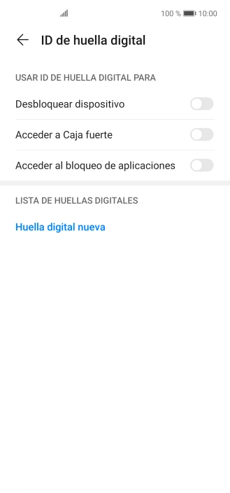 Pulsa Huella digital nueva.