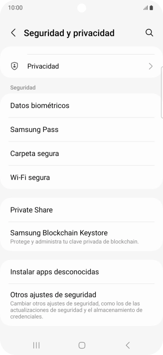 Pulsa Otros ajustes de seguridad.