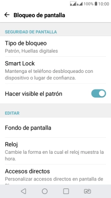 Pulsa Tipo de bloqueo e introduce el código de seguridad actual.