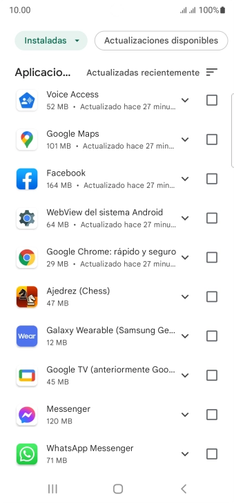Pulsa la app deseada.