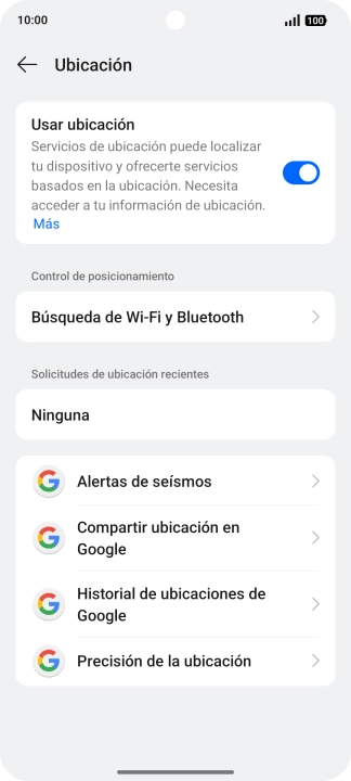 Pulsa Precisión de la ubicación.