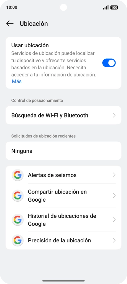 Pulsa Precisión de la ubicación.