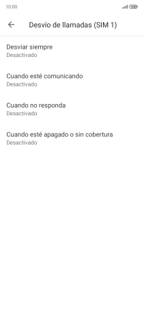 Pulsa el tipo de desvío deseado.