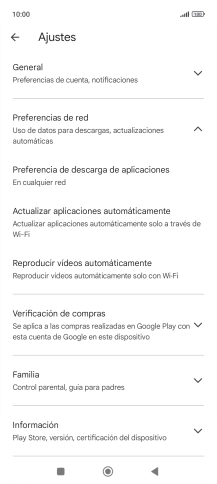 Pulsa Actualizar aplicaciones automáticamente.