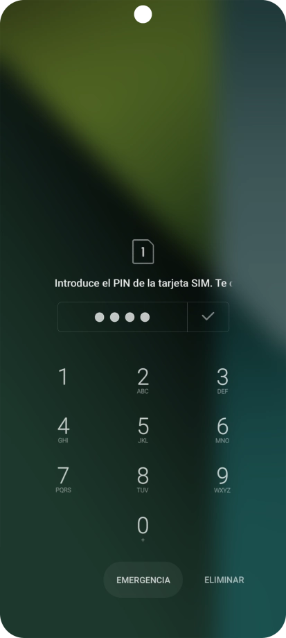 Si lo solicita el teléfono, introduce el código PIN y pulsa el icono de aceptar.