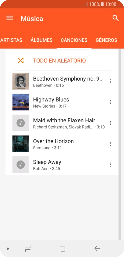Pulsa el archivo de música deseado.
