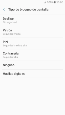 Pulsa Ninguno y sigue las indicaciones de la pantalla para desactivar el uso del código de seguridad.