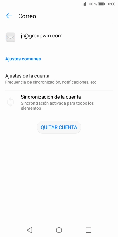 Pulsa Ajustes de la cuenta.