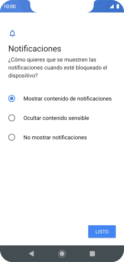 Pulsa el ajuste deseado.