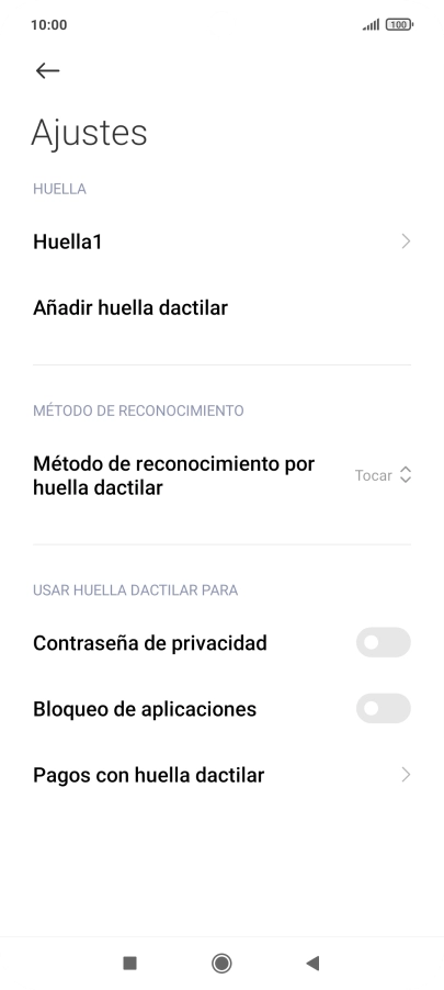 Pulsa  el indicador junto a los ajustes deseados para activarlos o desactivarlos.