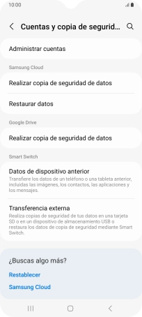 Pulsa Administrar cuentas.