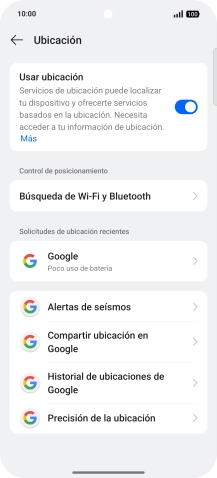 Pulsa Precisión de la ubicación.
