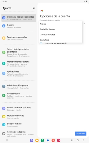 Pulsa el ajuste deseado.