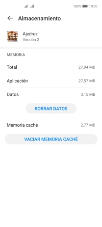 Pulsa VACIAR MEMORIA CACHÉ.
