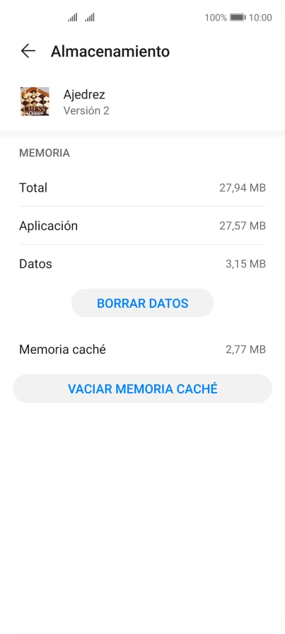 Pulsa VACIAR MEMORIA CACHÉ.