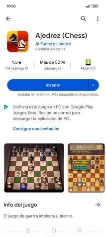 Pulsa Instalar y sigue las indicaciones de la pantalla para instalar la app.