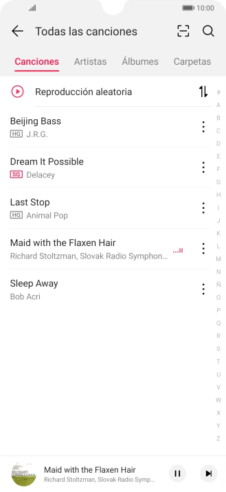 Pulsa el título de la canción en la parte inferior de la pantalla.