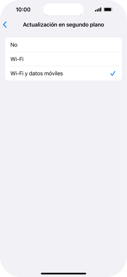 Para desactivar la actualización de apps en ejecución, pulsa No.