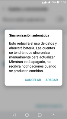 Si desactivas la función, pulsa APAGAR.