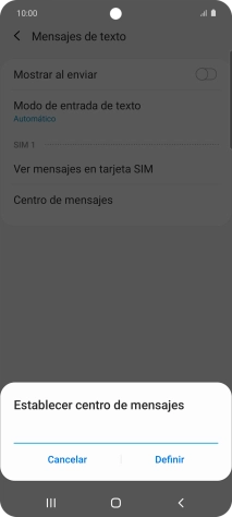 Introduce +34607003110 y pulsa Definir.