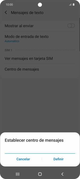 Introduce +34607003110 y pulsa Definir.