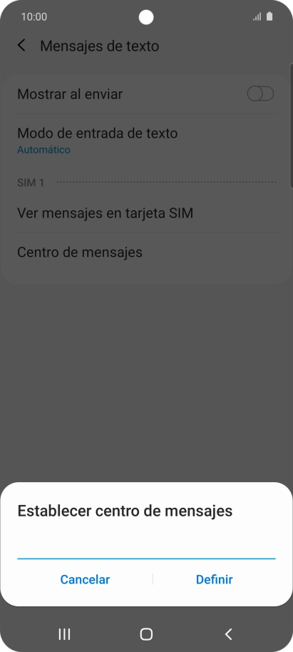 Introduce +34607003110 y pulsa Definir.