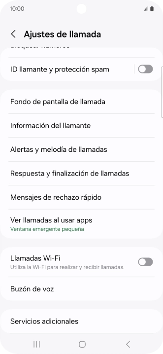 Pulsa Servicios adicionales.