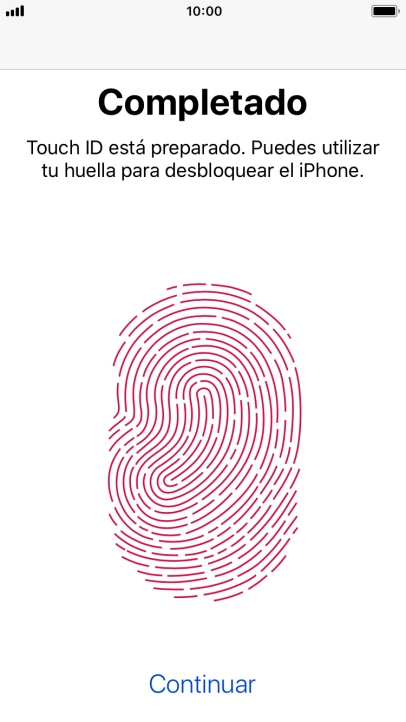 Pulsa Continuar. Si no has añadido anteriormente un código de seguridad, tendrás que introducir un código de libre elección dos veces consecutivas.