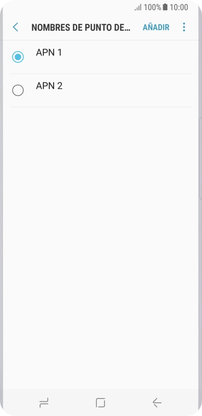 Pulsa en el campo junto a la conexión de datos para activarla.