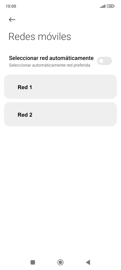 Pulsa la red deseada.