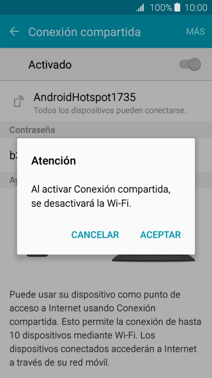 Si la función de wifi está activada, pulsa ACEPTAR.