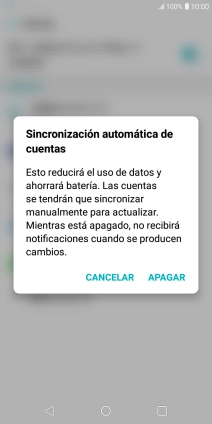 Si desactivas la función, pulsa APAGAR.