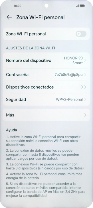 Pulsa Nombre del dispositivo e introduce el nombre deseado de la conexión wifi