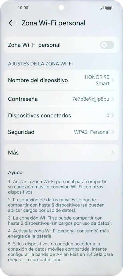 Pulsa Nombre del dispositivo e introduce el nombre deseado de la conexión wifi