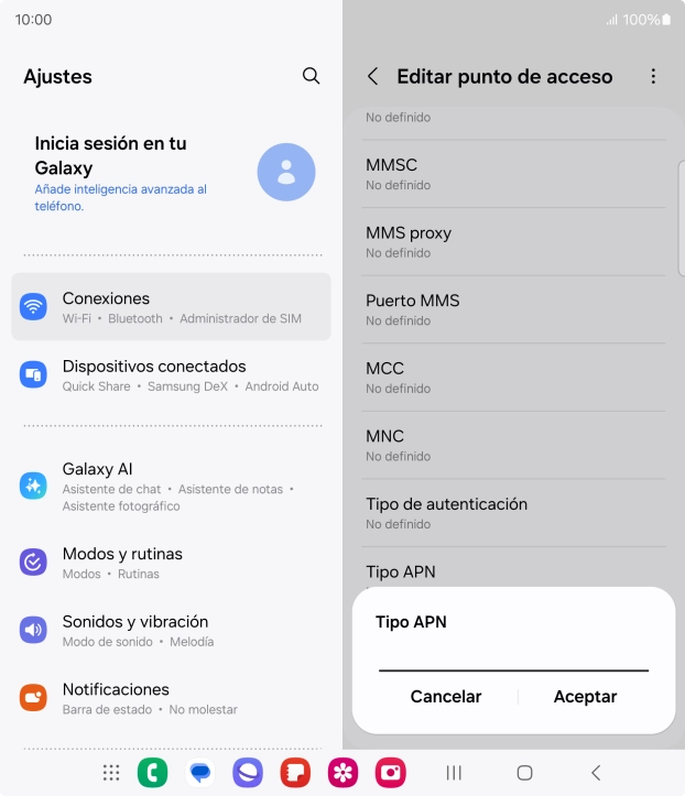 Introduce default y pulsa Aceptar.