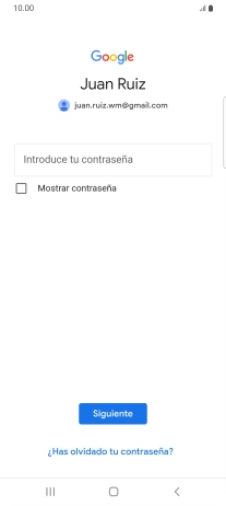 Pulsa Introduce tu contraseña e introduce la contraseña de tu cuenta de Google.