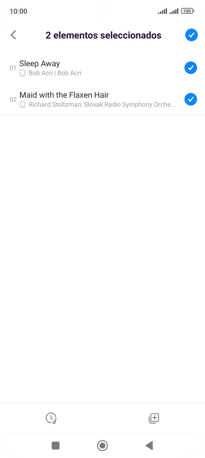 Pulsa los archivos de música deseados para seleccionarlos.